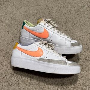 Nike Women's White and Orange Sneakers